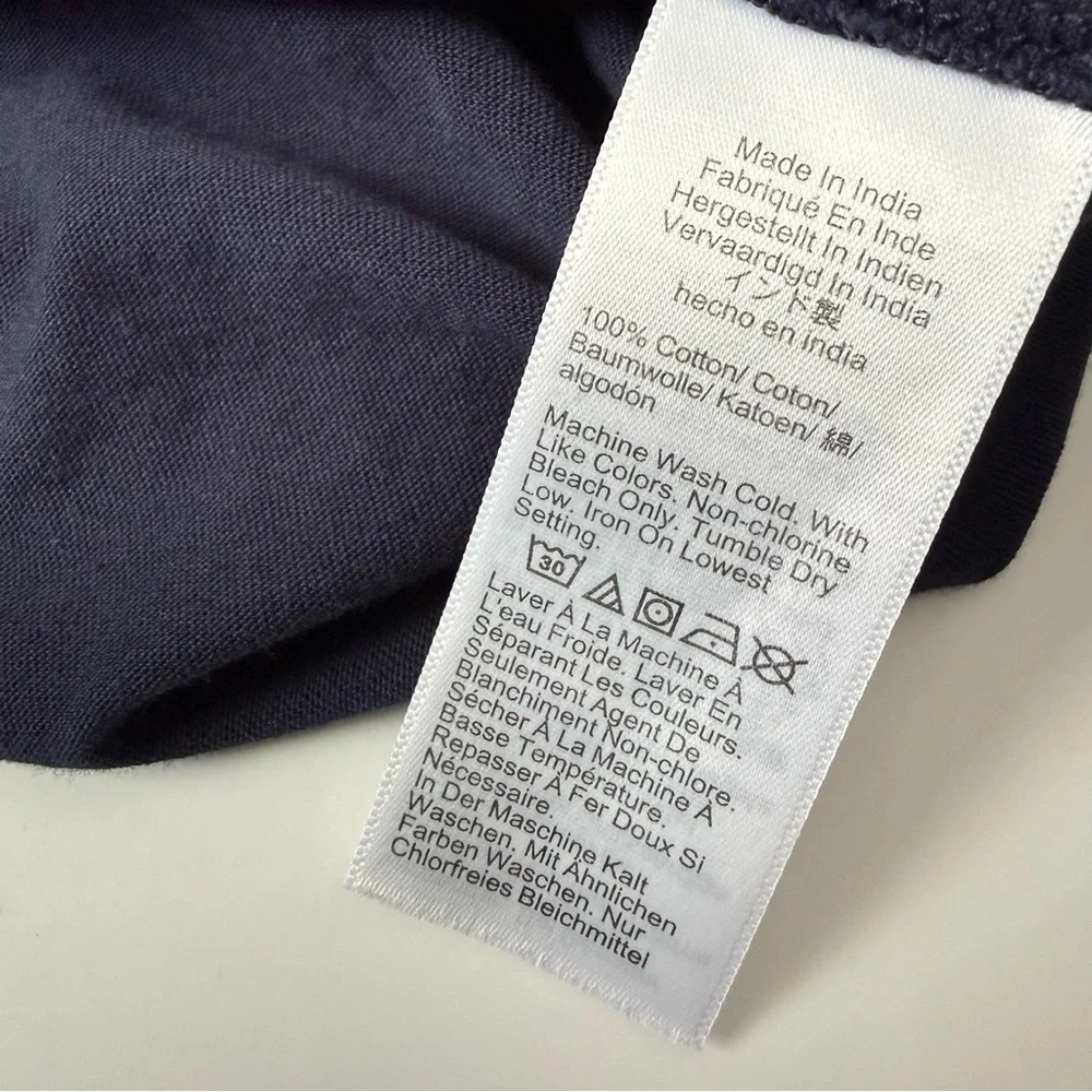 J.Crew Lace Collar Cotton Tee Navy Small